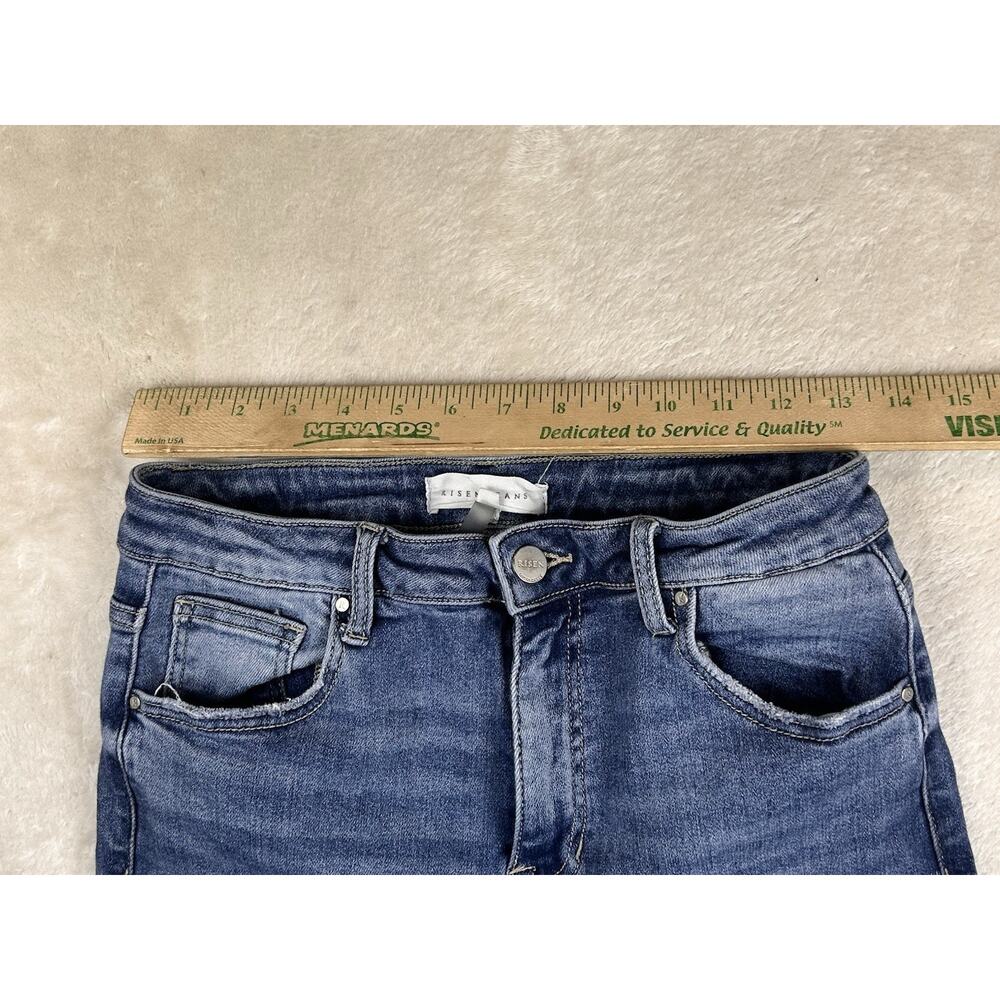 Risen Jeans Womens Size 9/29 High Rise Straight Leg Raw Hem RDP5634 Blue - Picture 4 of 9